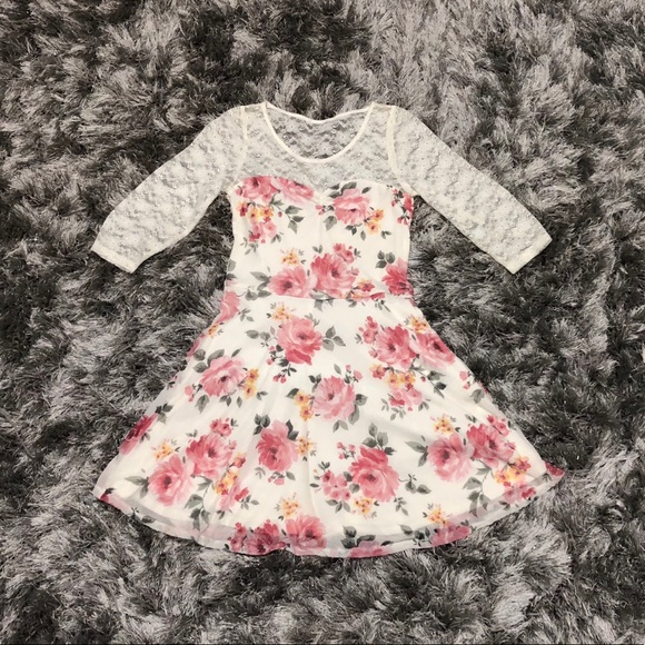 abercrombie kids Other - Abercrombie Kids Floral Lace Skater Dress size XL